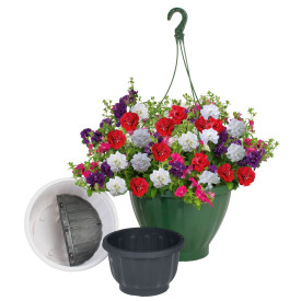 Záv. květináč 35 cm, zelený