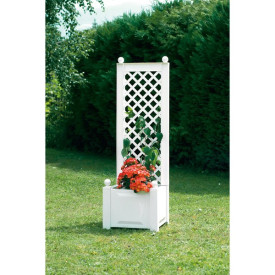 Truhlík s mřížkou 43 cm, bílý